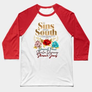 Tri-Color Sins of the South Design Baseball T-Shirt